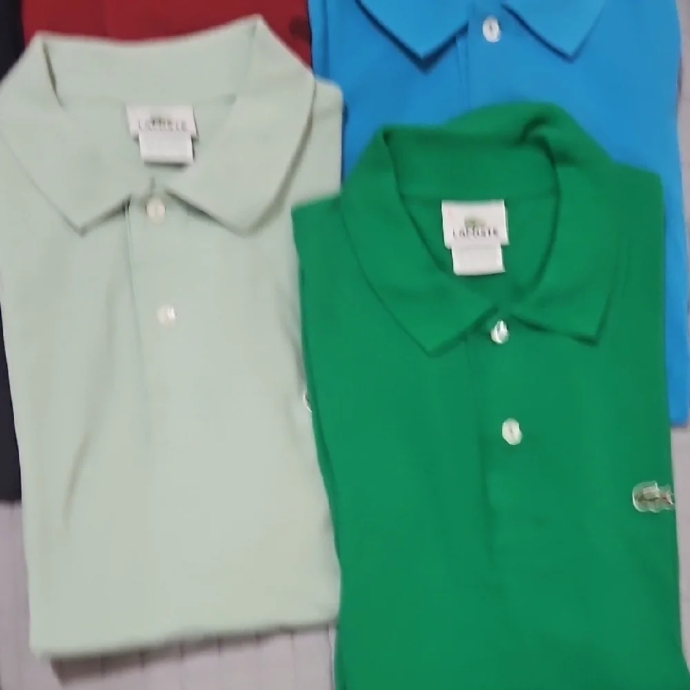 Set Of 7 Lacoste Polo Shirt Set - Red, Blue, Green - Picture 4 of 6
